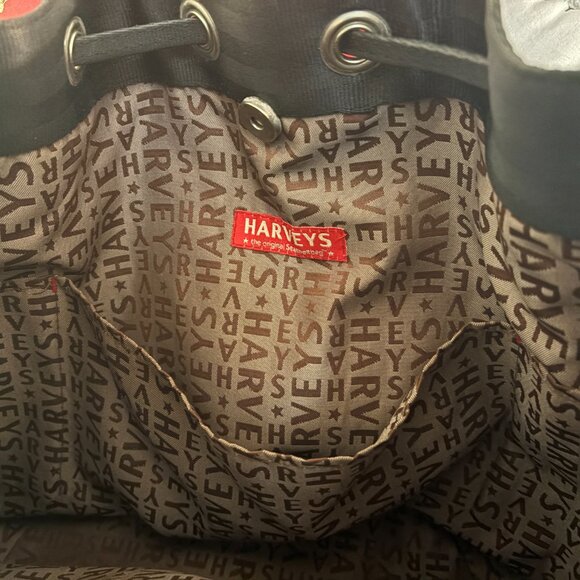 HARVEYS SEATBELT BAG - Black, Large Drawstring Bucket Bag - Picture 4 of 7